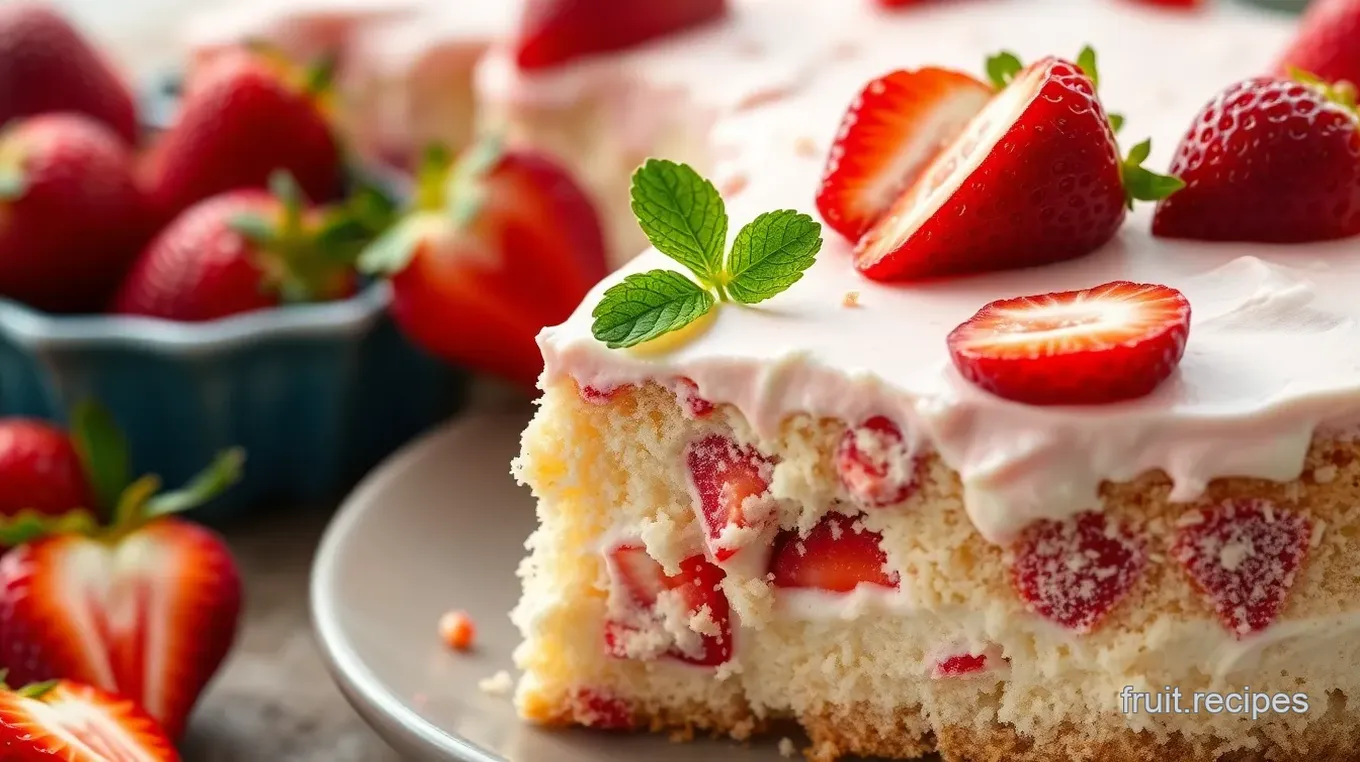 Strawberry Earthquake Cake