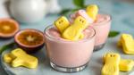 Chill Passion Fruit Mousse with Marshmallow Peeps