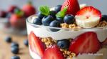 Layered Yogurt Blueberry Fruit Parfait