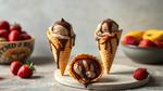 Melted Chocolate Fruit Ice Cream Cones