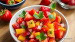 Mix Frozen Strawberries for Sweet Salsa