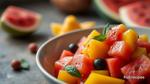 Mixing Fruit Salad with Mango & Watermelon