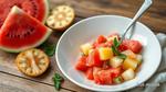 Mixing Fruit Salad with Watermelon & Pineapple