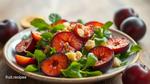 Salad with Plums & Zesty Ginger Dressing