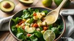 Mixing Avocado Salad with Lime Dressing