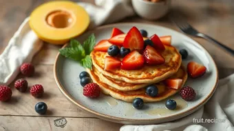 Fry Sooji Pancakes with Fresh Fruits