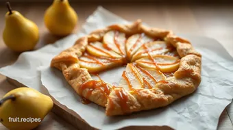 Bake Golden Pear Galette with Caramel Drizzle