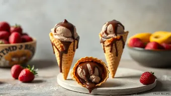 Melted Chocolate Fruit Ice Cream Cones