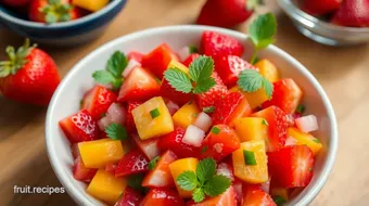 Mix Frozen Strawberries for Sweet Salsa