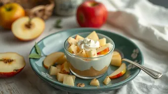 Mixing Apple Yogurt Dessert Delight