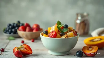 Mixing Fruit Chaat for Refreshing Snack