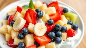 Mixing Sweet Fruit Salad with Cool Whip Delight