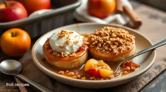 Oven-Baked Apple Dessert with Crunchy Topping