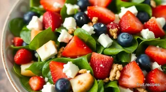 Quick Spinach Salad with Fruity Goodness recipe card