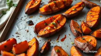 Roasting Sweet Potatoes with Spicy Drizzle