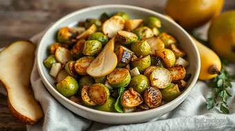 Roasted Brussels Sprouts Salad with Pears