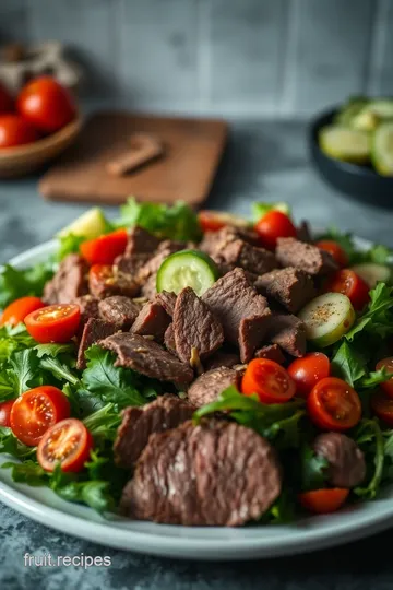 Arby s Inspired Roast Beef Salad with Honey Mustard Dressing presentation