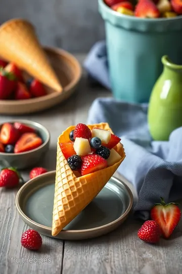 Chilled Fruit Mix in Ice Cream Cones steps