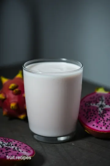 Creamy Dragon Fruit Milkshake presentation