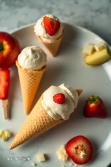 Fruity Delight Ice Cream Cone Sundaes presentation