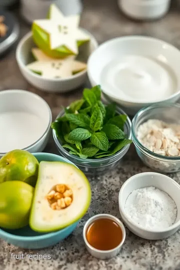 Minty Star Fruit and Curd Delight ingredients