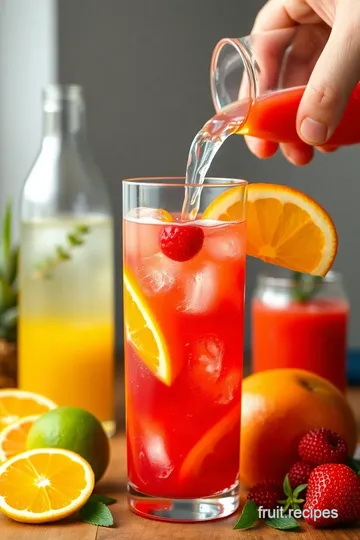 Tropical Fruit Punch Soft Drink presentation