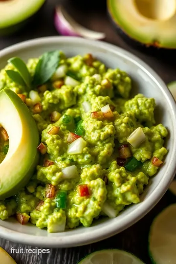 Avocado and Green Apple Guacamole presentation