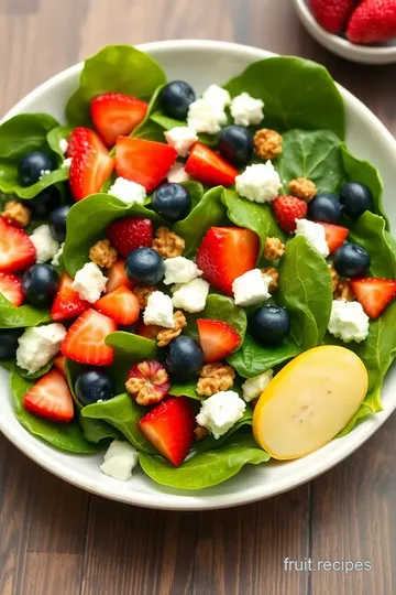 Spinach and Fruit Salad with Croutons presentation