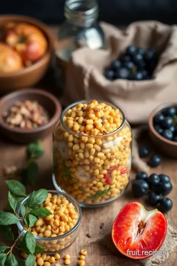 Sprouted Moong Dal and Groundnut Fruit Salad ingredients