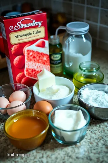 Strawberry Earthquake Cake: A Rich and Fruity Delight ingredients