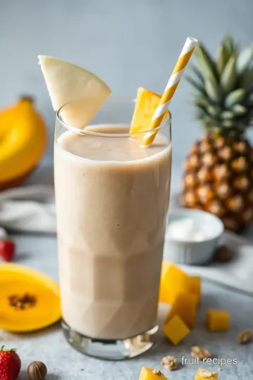 Tropical Nutty Fruit Smoothie: 5 Easy Secrets for a Delicious Treat! presentation