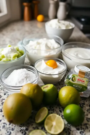 Kiwi Fruit Fluffy Dessert ingredients