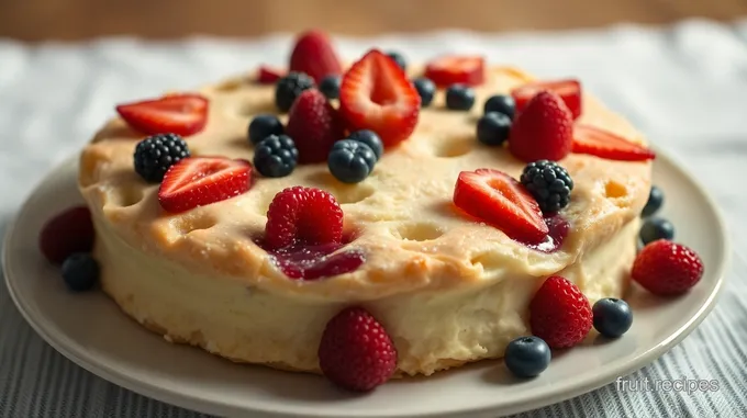 Mixed Berry Chiffon Cake with Apricot Glaze